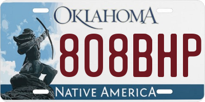 OK license plate 808BHP