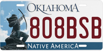 OK license plate 808BSB