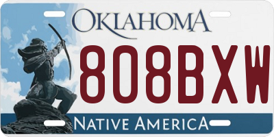 OK license plate 808BXW
