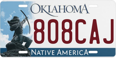 OK license plate 808CAJ