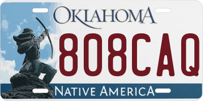 OK license plate 808CAQ