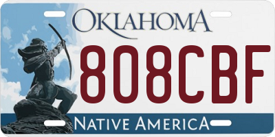 OK license plate 808CBF