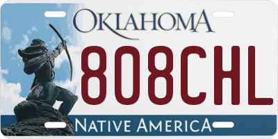 OK license plate 808CHL