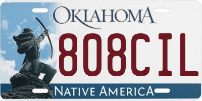 OK license plate 808CIL