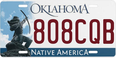 OK license plate 808CQB
