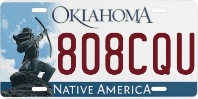 OK license plate 808CQU