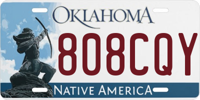 OK license plate 808CQY