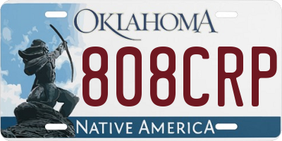 OK license plate 808CRP