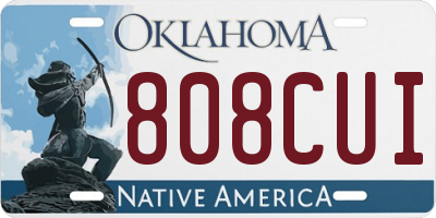 OK license plate 808CUI