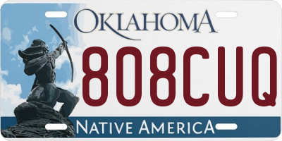 OK license plate 808CUQ