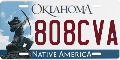 OK license plate 808CVA