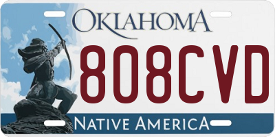 OK license plate 808CVD