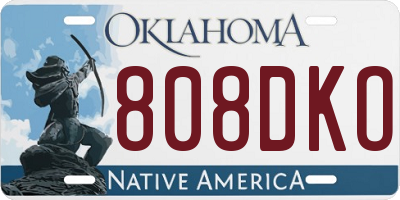 OK license plate 808DKO