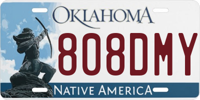 OK license plate 808DMY