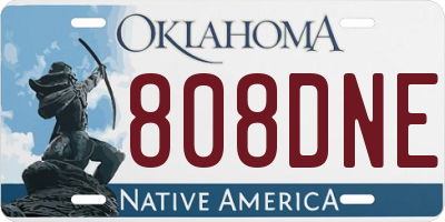 OK license plate 808DNE