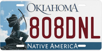 OK license plate 808DNL