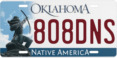 OK license plate 808DNS