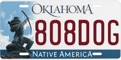 OK license plate 808DOG