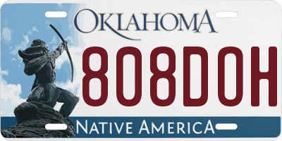 OK license plate 808DOH