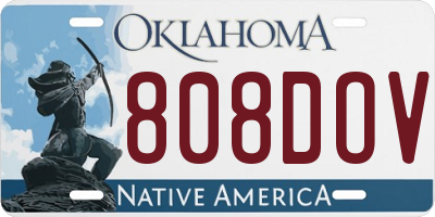 OK license plate 808DOV
