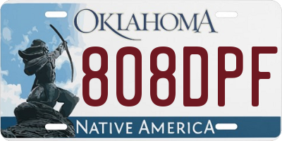 OK license plate 808DPF