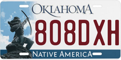 OK license plate 808DXH
