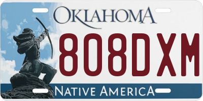 OK license plate 808DXM