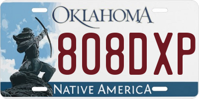 OK license plate 808DXP