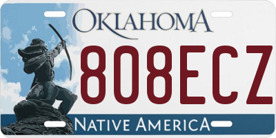 OK license plate 808ECZ
