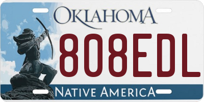 OK license plate 808EDL