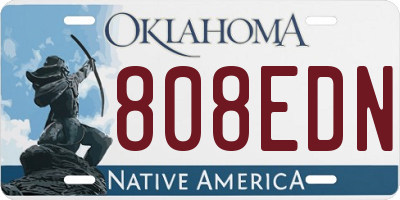 OK license plate 808EDN