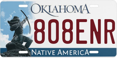 OK license plate 808ENR
