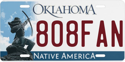 OK license plate 808FAN