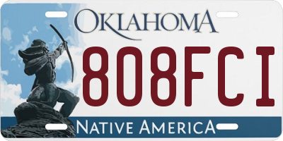 OK license plate 808FCI