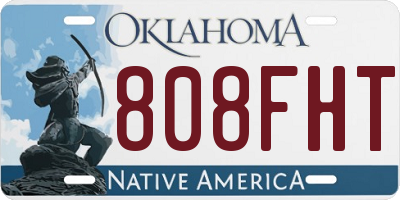 OK license plate 808FHT