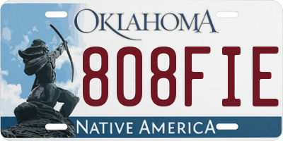 OK license plate 808FIE