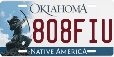 OK license plate 808FIU