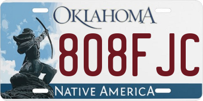 OK license plate 808FJC