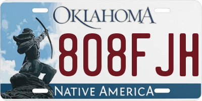 OK license plate 808FJH
