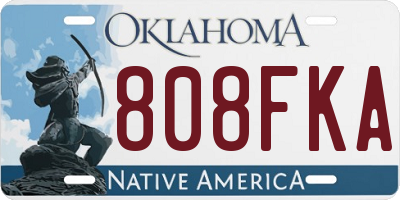 OK license plate 808FKA
