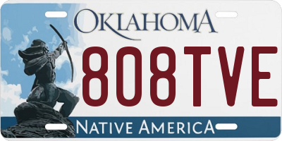 OK license plate 808TVE