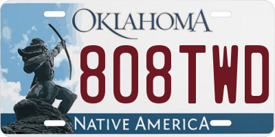 OK license plate 808TWD