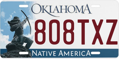 OK license plate 808TXZ