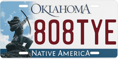 OK license plate 808TYE