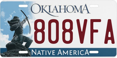 OK license plate 808VFA