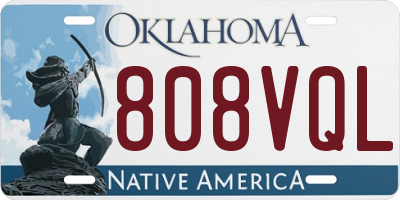 OK license plate 808VQL