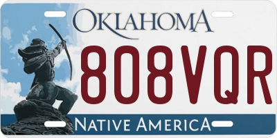 OK license plate 808VQR