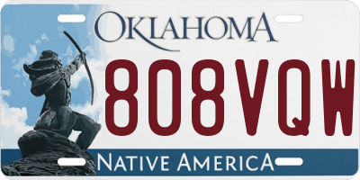 OK license plate 808VQW