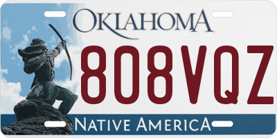 OK license plate 808VQZ
