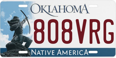 OK license plate 808VRG